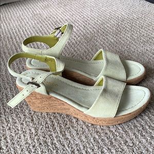 Green wedge sandals